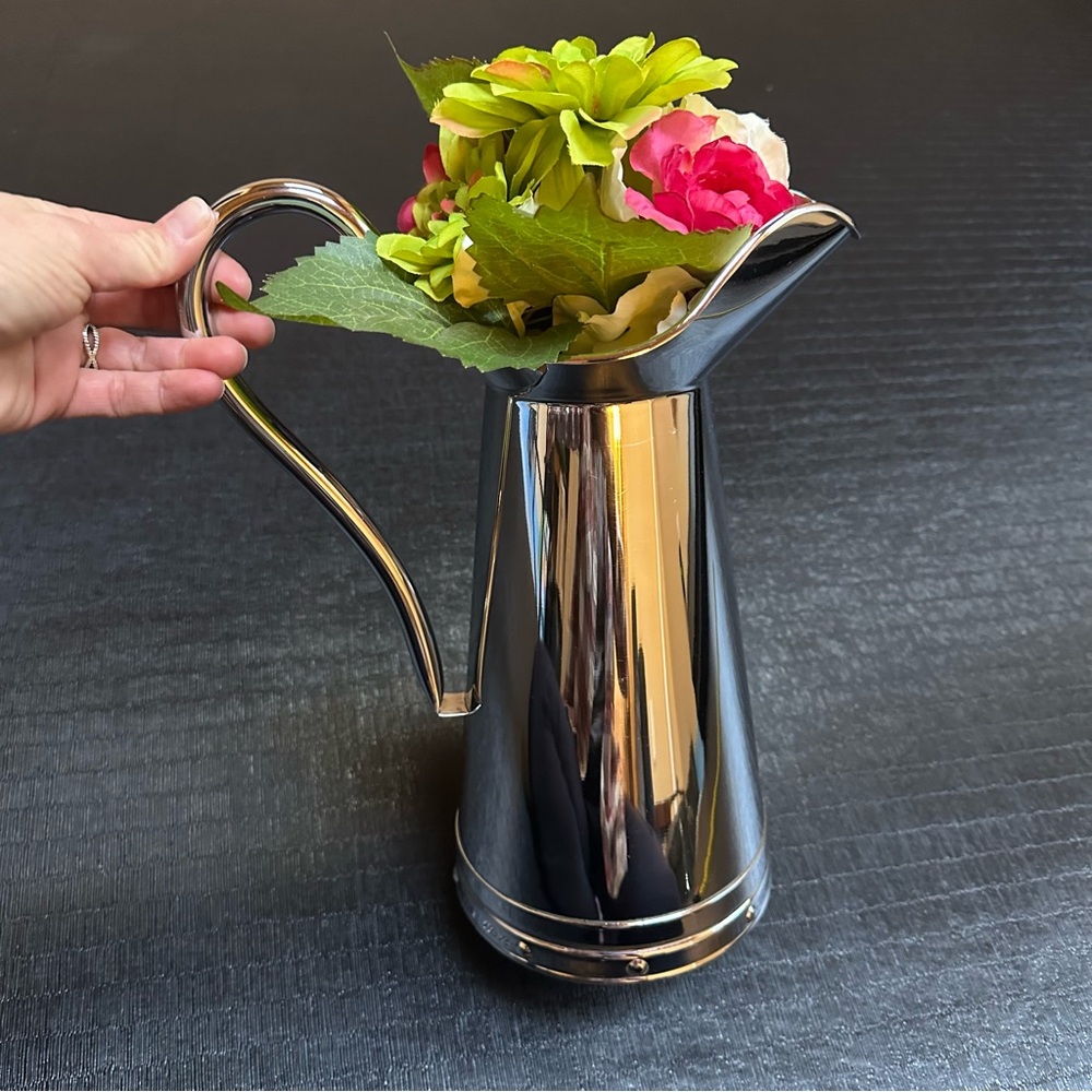 Beautiful Stainless Steel Made in Portugal Farmhouse Style Pitcher, Rivet detail - Picture 3 of 10
